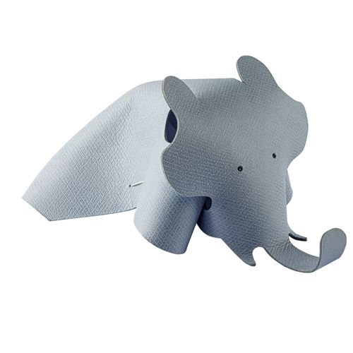 Enfeite Infantil Elefante em  Couro Azul