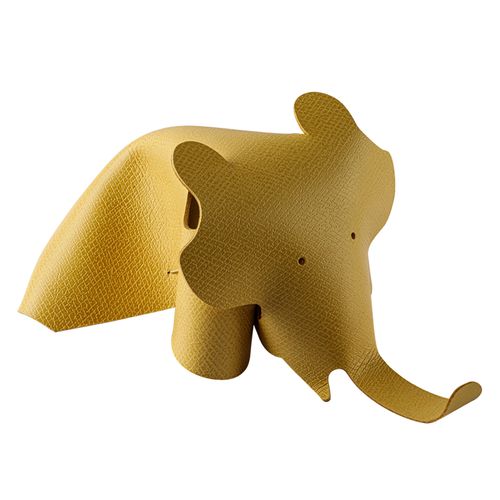 Enfeite Infantil Elefante em Couro  Amarelo