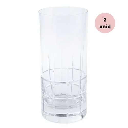 Kit Copo Cristal Long Drink Stripes  2 unidades