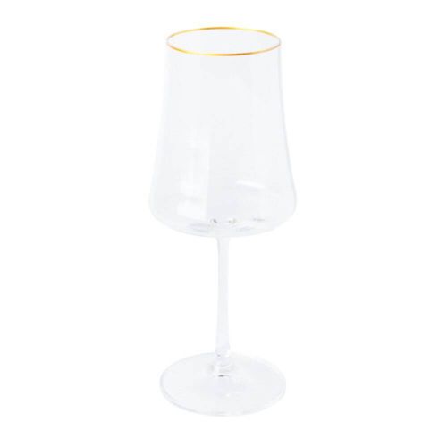 Taça para Vinho Branco Cristal Curve Friso Dourado