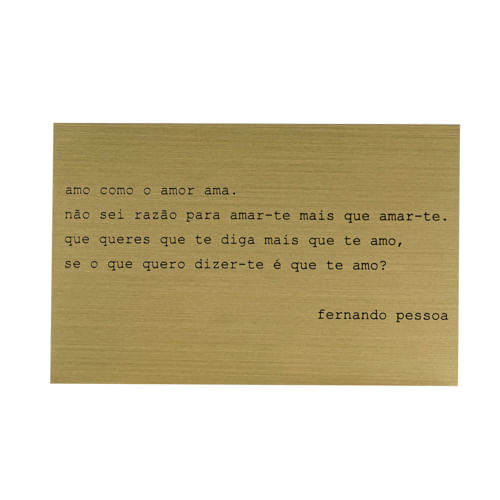 Placa Decorativa Poema Fernando Pessoa