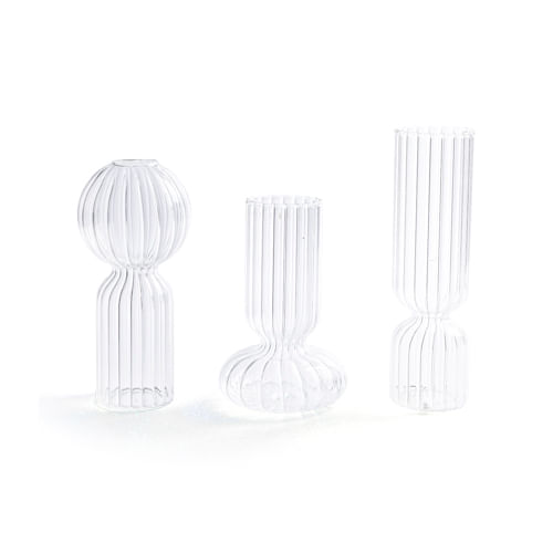 Trio de Vaso Escape Transparente 3 Pcs