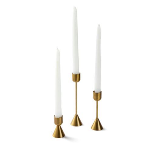 Set Castiçal Gold 3 Pcs